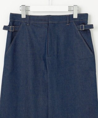 J.PRESS LADIES S 【洗える】ハイパワーデニムツイル ワイド パンツ インディゴ系