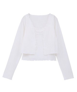 earth music&ecology 【2点セット】ＳＥＴ２点メローボレロ＋フリルキャミソール Off White