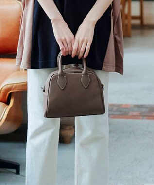 Tiaclasse 【本革】2WAYステッチハンドバッグ モカ