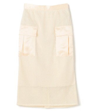BEIGE， NIGELLA / 異素材MIXコットンレースビックポケットスカート Meringue
