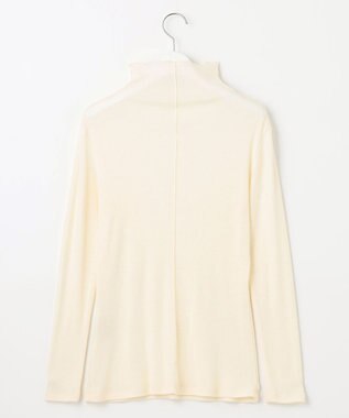 自由区 S 【洗える】ソフトウールリブボトルネック  カットソー アイボリー系