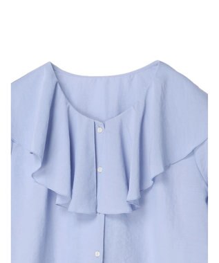 earth music&ecology ラッフルショートブラウス Sax