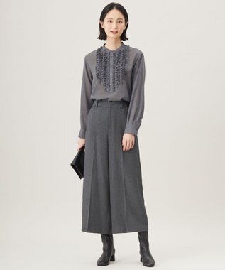 自由区 ブライトリングツイードクロップド パンツ スレート