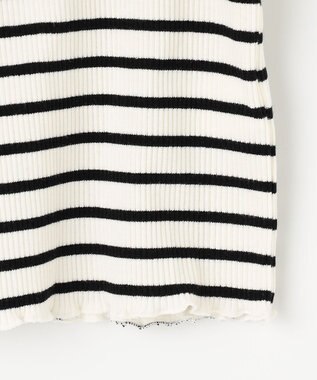 ANY KIDS テレコハイネック長袖Tシャツ ホワイト×ブラック