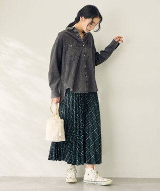 ANY オーバーデニムシャツ フェードブラック