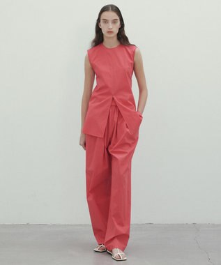 BEIGE， 【洗える・GISELe 6月号掲載】MALLOW / バックリボンコットンノースリーブブラウス Poppy Red