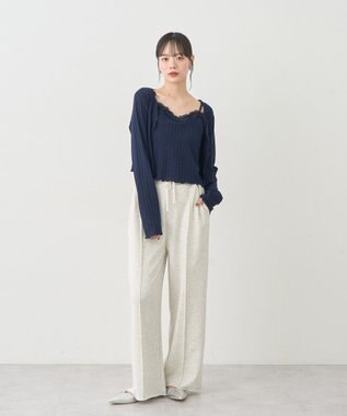 earth music&ecology 【2点セット】ＳＥＴ２点メローボレロ＋フリルキャミソール Navy