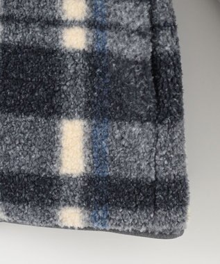 JOSEPH ABBOUD MOUNTAIN 【SPACE／UNISEX】ボアチェック ブルゾン ダルブルー系4