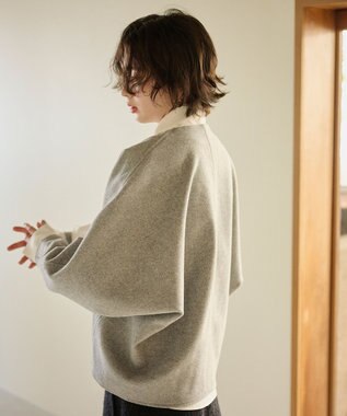 #Newans 【洗濯機可能/セットアップ】コクーンシルエットエアリープルオーバー トップグレー