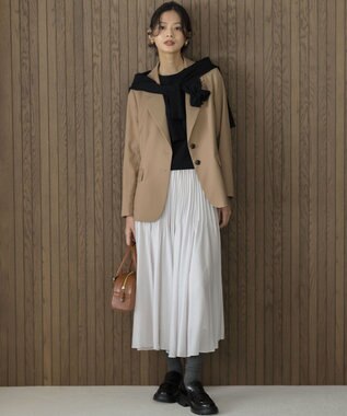 組曲 S クルミボタン5分袖ニット ブラック系