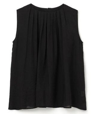 UNFILO ヴィンテージシアー プリーツブラウス ブラック