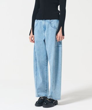 GRACE CONTINENTAL エッグラインデニムパンツ ブルー