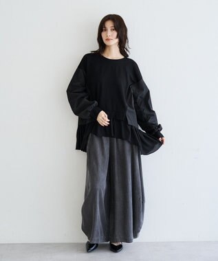YECCA VECCA 異素材MIXプルオーバー Black
