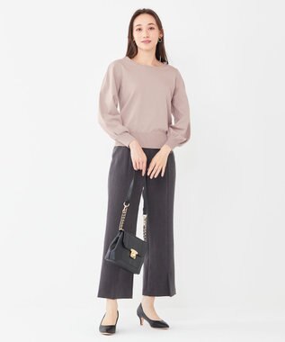 ANY SIS 【2WAY】レース襟付き ニット ローズグレー