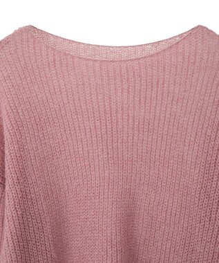earth music&ecology サイドリボン透かしニットプルオーバー Pink