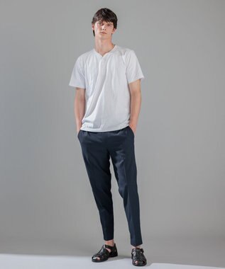 JOSEPH HOMME スビンソフトジャージー　ヘンリーネック半袖カットソー ホワイト系