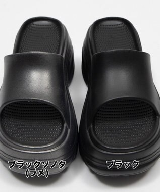 WEGO 厚底デザインラバーサンダル ブラック