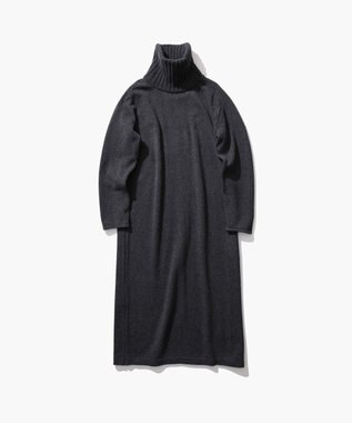 ATON WOOL MOULINE | タートルネックドレス CHARCOAL GRAY