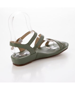 ing <ing>【サスティナブル】レザーストラップサンダル グリーン