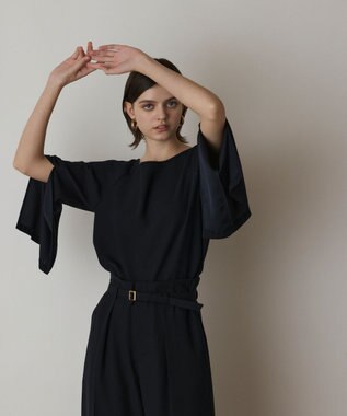 GRACE CONTINENTAL スリットスリーブトップ ネイビー