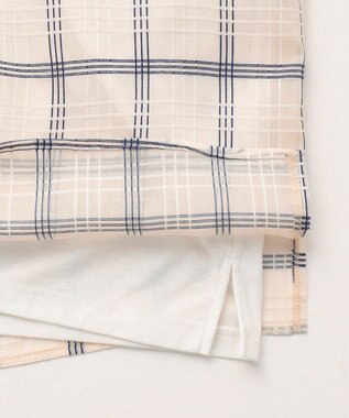 J.PRESS LADIES S 【WEB限定】シアーチェック ノースリーブ カットソー ホワイト×ブラックチェック系3