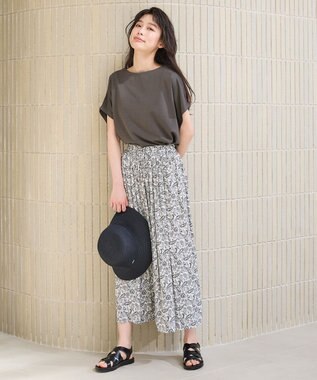 ANY 【洗濯機可/接触冷感/UVカット/アンチピリング】ドライポンチフレンチスリーブプルオーバー モカ