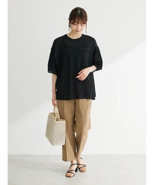 Green Parks ・ＥＬＥＮＣＡＲＥ　ＤＵＥ　ケミカルレースブラウス Black