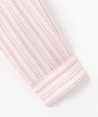 J.PRESS LADIES 【洗える】ランダムストライプ シャツカラー ブラウス ピンクストライプ系