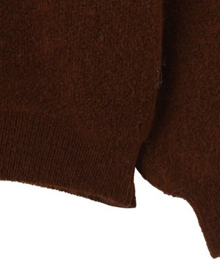 WEGO モチーフグラフィックフラッフィーニットプルオーバー ブラウン
