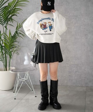 WEGO イラストプルオーバースウェット ライトグレー