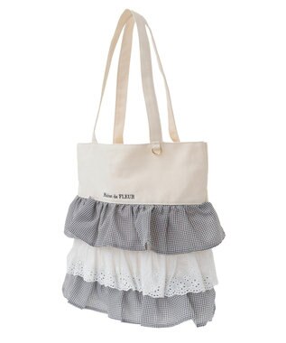 Maison de FLEUR フロントフリルトートバッグ Black