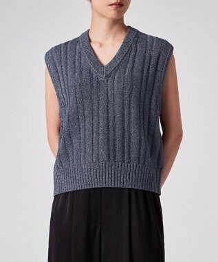 Paul Smith グリッター ニット ベスト グレイッシュブルー