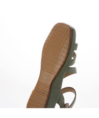 ing <ing>【サスティナブル】レザーストラップサンダル グリーン
