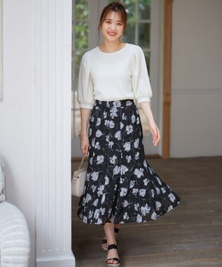 ANY SIS 【美人百花7月号掲載】ボリュームスリーブシャーリング カットソー アイボリー系