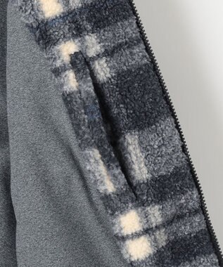 JOSEPH ABBOUD MOUNTAIN 【SPACE／UNISEX】ボアチェック ブルゾン ダルブルー系4