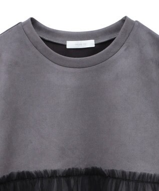 Green Parks ・ｓｗｉｎｇ　ｂｙ　チュールレイヤープルオーバー Gray Beige