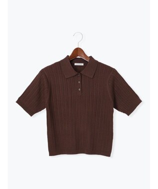 Te chichi ミニケーブルポロニット ブラウン