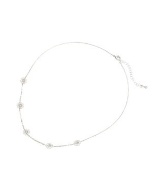 earth music&ecology ビーズフラワーネックレス Silver