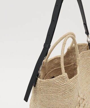 russet 《かごバッグ》インドラフィア2WAYトートバッグ(TI-368) Natural