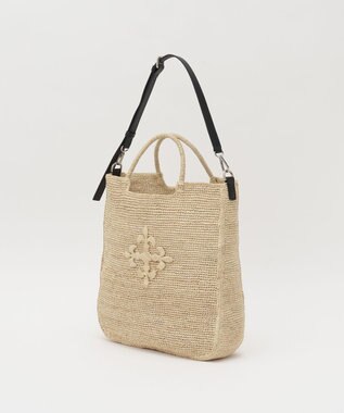russet 《かごバッグ》インドラフィア2WAYトートバッグ(TI-368) Natural