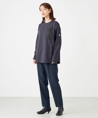 SHARE PARK LADIES 【UVカット・吸水速乾・ストレッチ・軽量 】ＺＩＰポケットＴシャツ（S・Mサイズ） グレー系