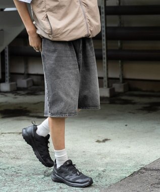 WEGO 【ウエストゴム/手洗い可】デニムバギーショーツ グレー