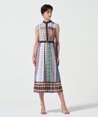 GRACE CONTINENTAL マルチチェックワンピース ブラウン