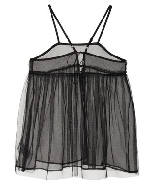 Green Parks リバーシブルチュールビスチェ Black