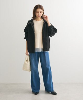 Green Parks ・ｓｗｉｎｇ　ｂｙ　チュールレイヤープルオーバー Gray Beige