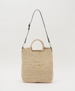 russet 《かごバッグ》インドラフィア2WAYトートバッグ(TI-368) Natural