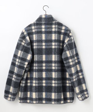 JOSEPH ABBOUD MOUNTAIN 【SPACE／UNISEX】ボアチェック ブルゾン ダルブルー系4