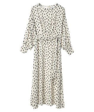 Green Parks armonia．スクエアドットプリントタックワンピース Ivory