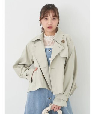 earth music&ecology ショートトレンチコート Light Khaki