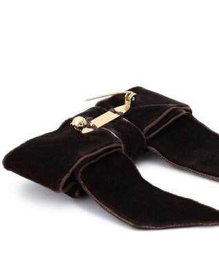 TOCCA 【ブローチ取り外し可】VELVET RIBBON FURTIPPET ティペット ベージュ系